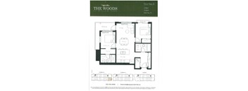 A floor plan for a 2 bedroom, 2 bathroom apartment at Willow Park.