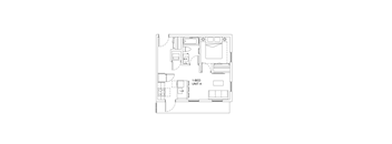A floor plan of a room with a 1-bed unit A.