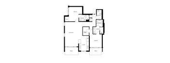 A black and white image of a house floor plan.