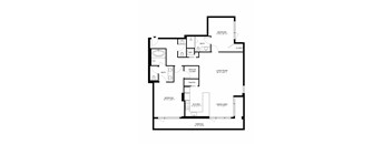 A black and white image of a floor plan for a house.
