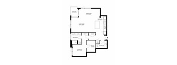 A black and white image of a house floor plan.