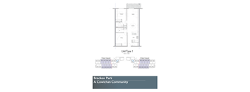 2d floorplan of a 2 bedroom, 2 bathroom unit