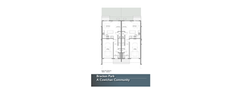 2d floorplan of the lower level of a 3 bedroom, 2 bathroom unit