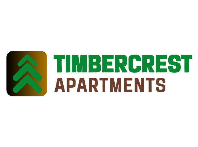 The image is a logo for Timbercrest Apartments.