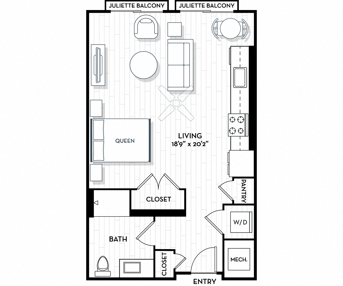 Auden Apartments - Atlanta, GA - 01S1A Floor Plan