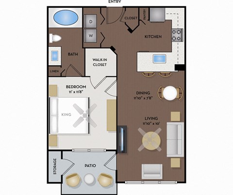 2125 Yale Apartments - Houston, TX - The Studewood floor plan