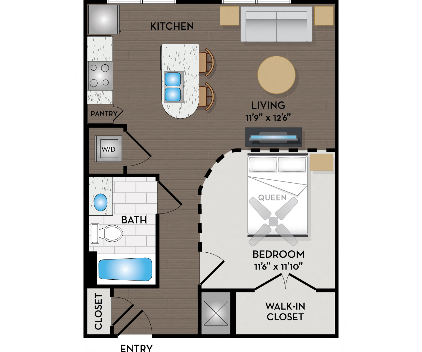 The Addison Apartments - Austin, TX - 11F2A floor plan