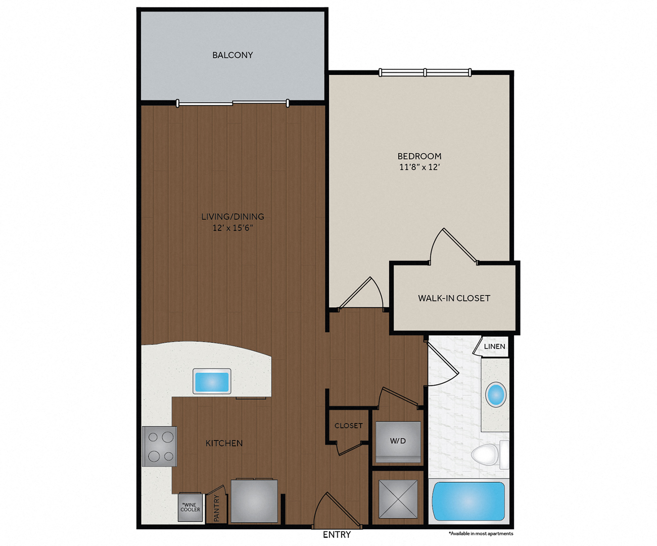 The Encore SouthPark - Charlotte, NC - Bach Floor Plan 722-747 Sq Ft