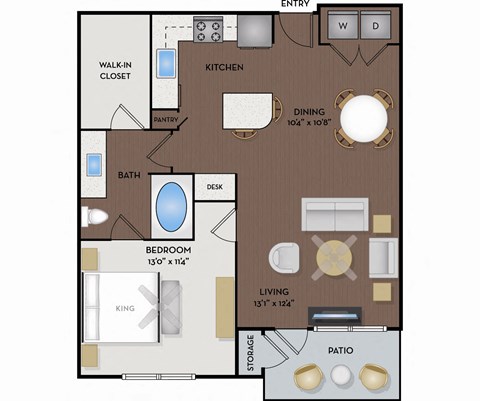 2125 Yale Apartments - Houston, TX - The Harvard floor plan