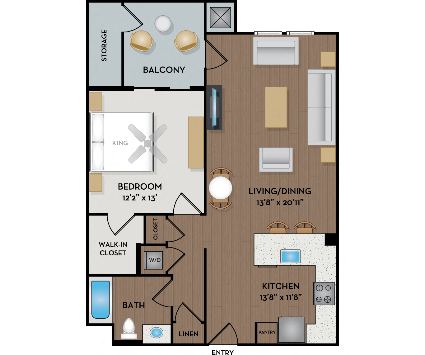Mira Bella - San Diego, CA - Alba floor plan 780 Sq Ft