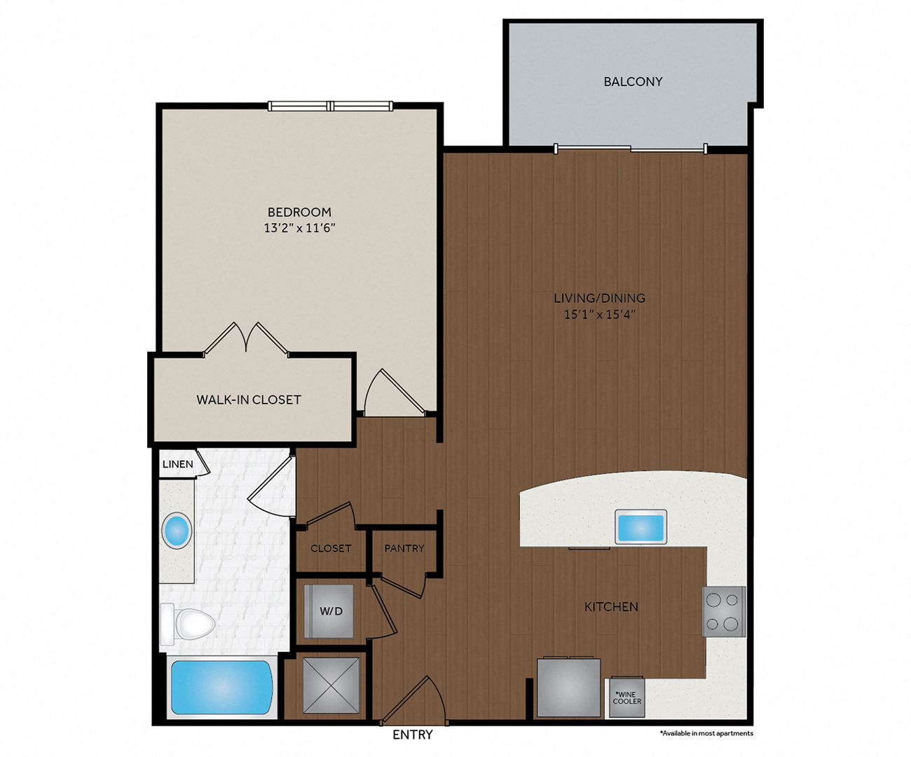 The Encore SouthPark - Charlotte, NC - Chopin Floor Plan 857-858 Sq Ft