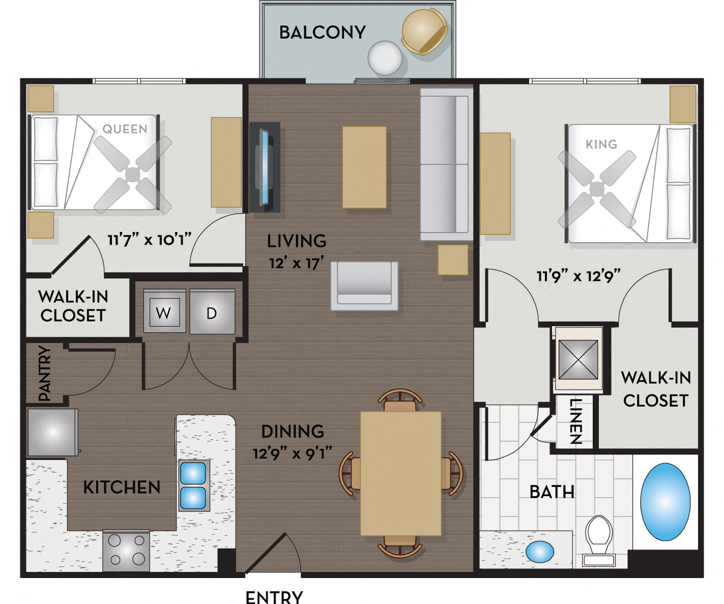 The Addison Apartments - Austin, TX - 21F1A floor plan