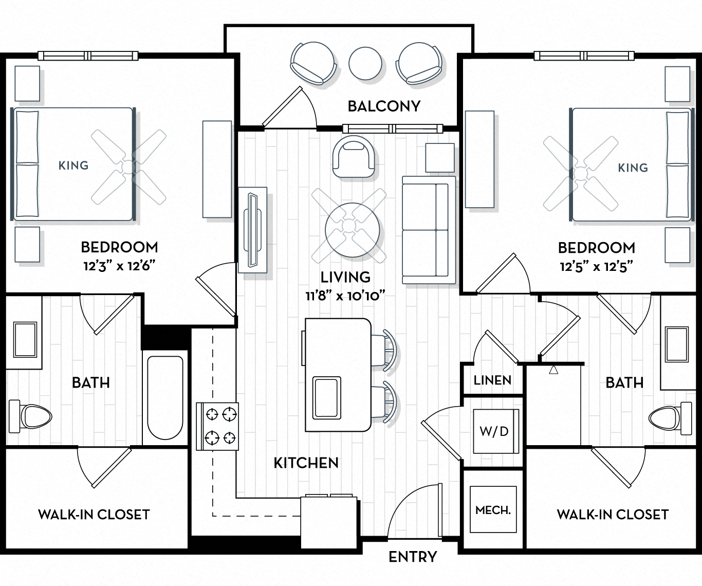 Auden Apartments - Atlanta, GA - 22F2A Floor Plan