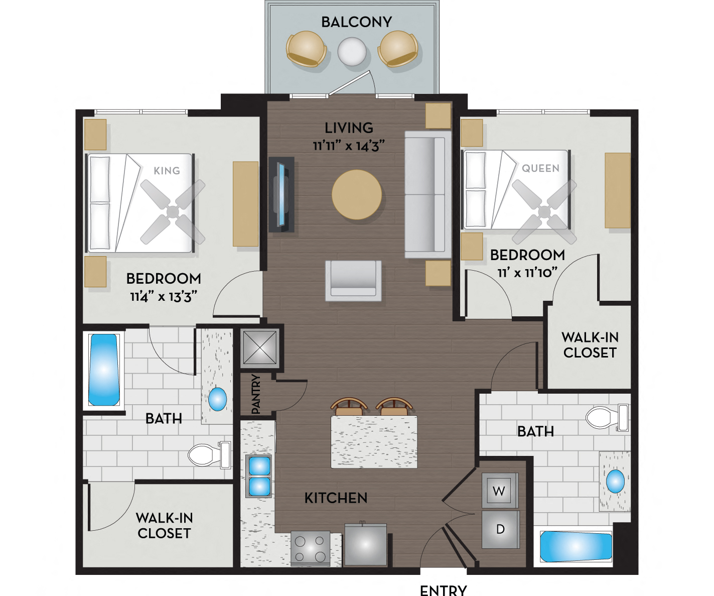 The Addison Apartments - Austin, TX - 22F1A floor plan