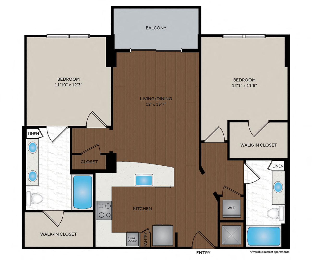 The Encore SouthPark - Charlotte, NC - Knight Floor Plan 1096-1186 Sq Ft