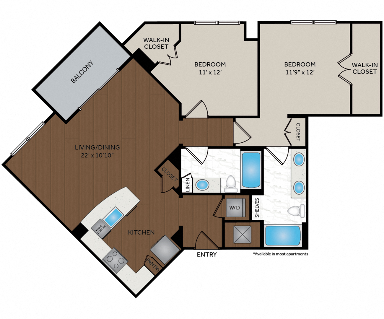 The Encore SouthPark - Charlotte, NC - Mahler Floor Plan 1113 Sq Ft