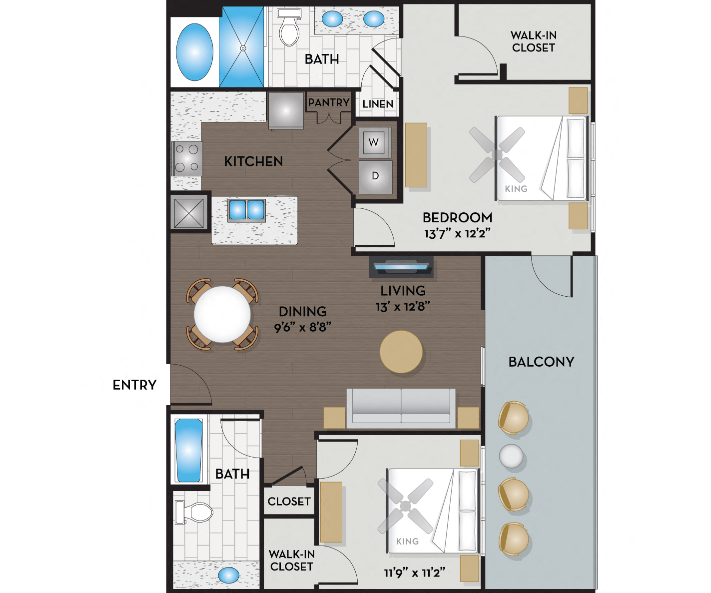 The Addison Apartments - Austin, TX - 22F2A floor plan