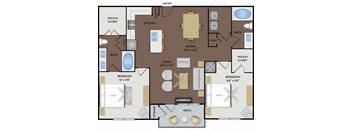 2125 Yale Apartments - Houston, TX - The Rutland I floor plan