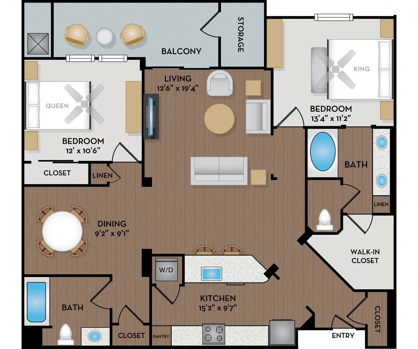 Mira Bella - San Diego, CA - Tramonto floor plan 1198 Sq Ft