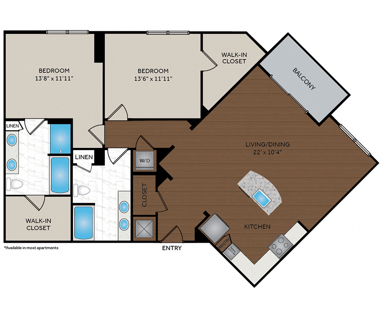 The Encore SouthPark - Charlotte, NC - Rossini Floor Plan 1375 Sq Ft