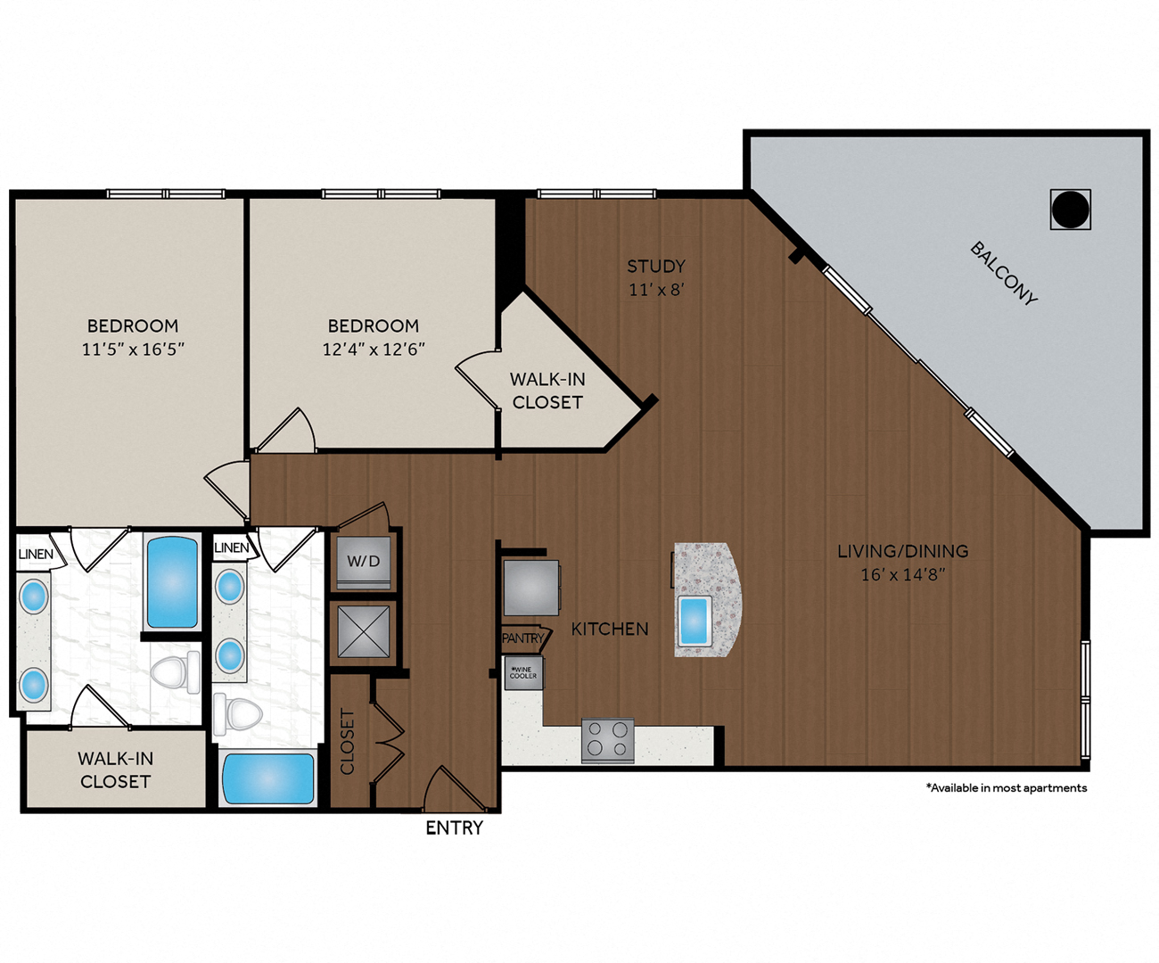 The Encore SouthPark - Charlotte, NC - Sibelius Floor Plan 1498 Sq Ft