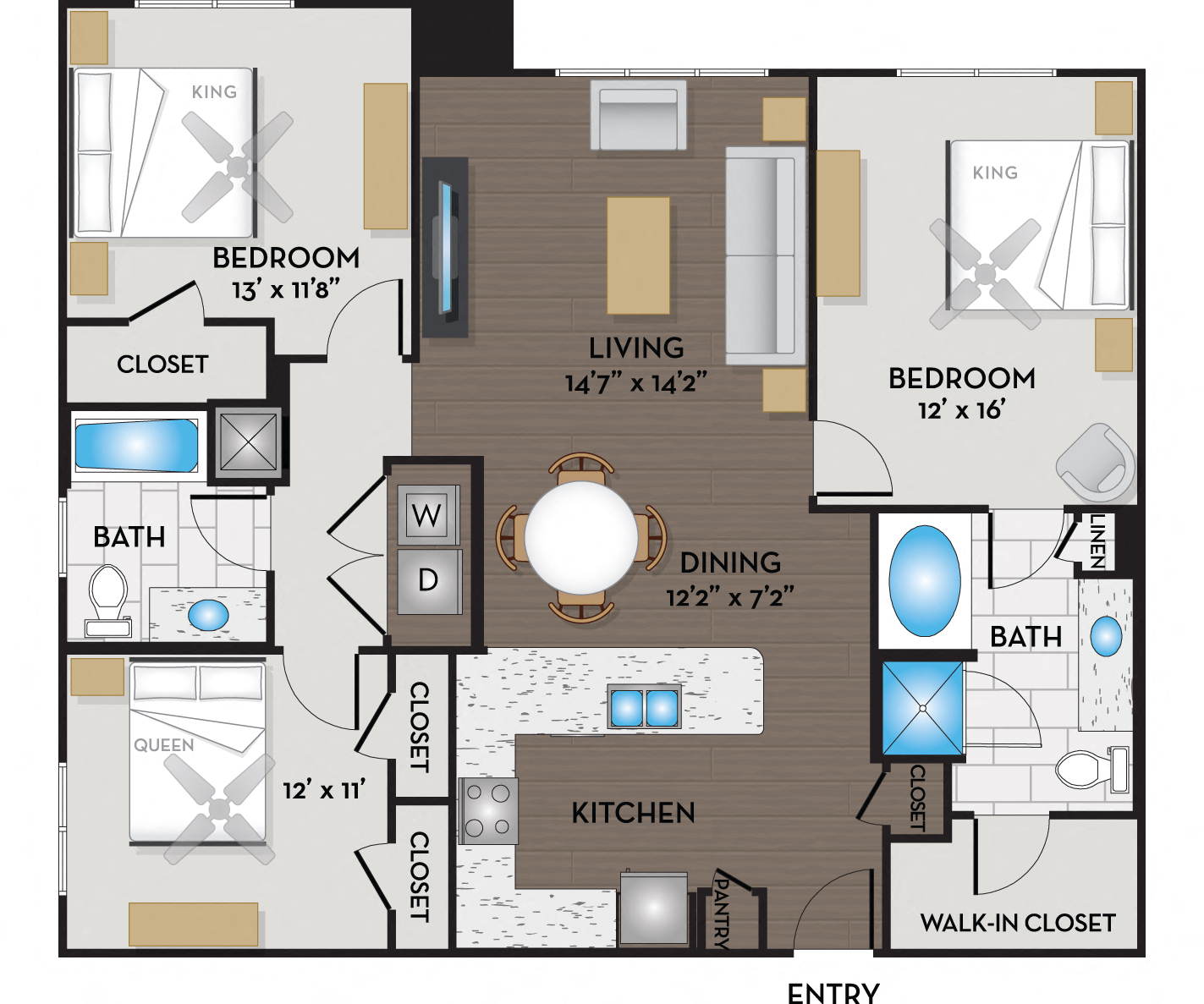 The Addison Apartments - Austin, TX - 32F1A floor plan