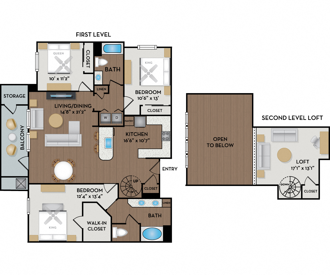Mira Bella - San Diego, CA - Montagna Loft floor plan 1662 Sq Ft
