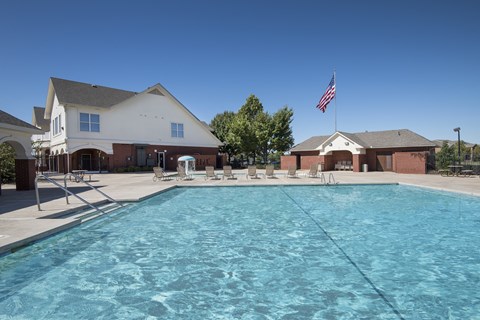 our apartments have a large swimming pool in front of our building