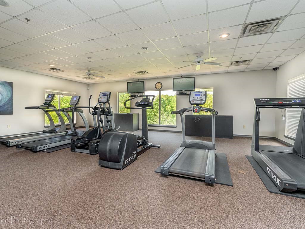 the gym is equipped with state of the art equipment