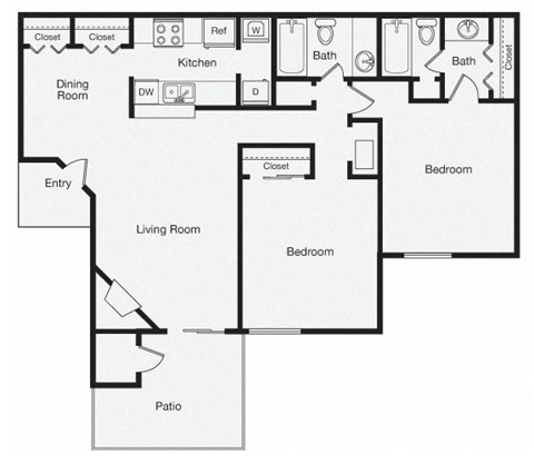 2 bedroom, 2 bath apartment home in Odessa, TX