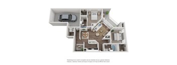 B2 2 Bedroom x 2 Bath 1,060 sf