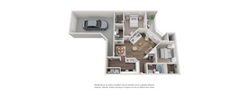 B3 G 2 Bedroom x 2 Bath + Garage 1.135 sf