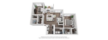 2 Bedroom x 2 Bath 1,150 sf