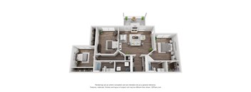 3 Bedroom x 2 Bath 1,330 sf