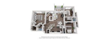 3 Bedroom x 2 Bath 1,380 sf