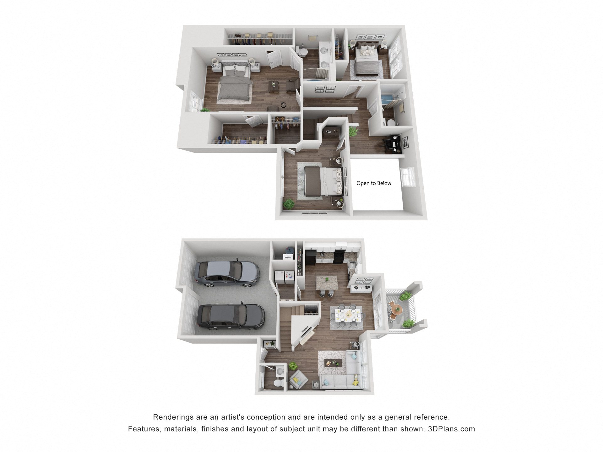 3 Bedroom x 2.5 Bath 1,700 sf