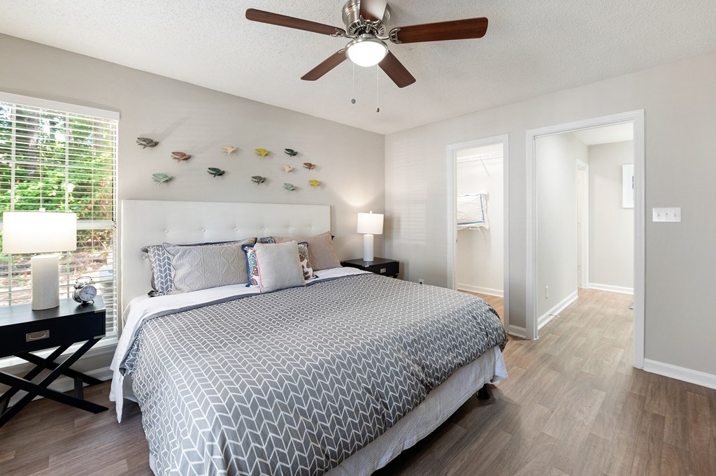 Spacious Bedroom with Ceiling Fan