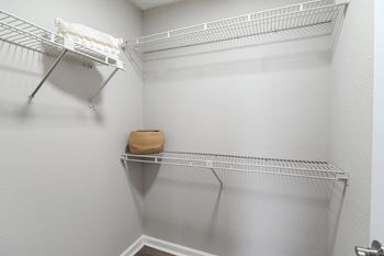 the spacious walk in closets in the bedrooms of our apartments