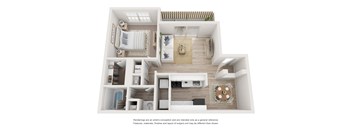 a floor plan of a home with a bedroom and a living room