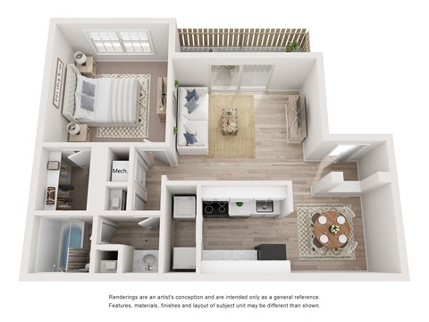 a floor plan of a home with a bedroom and a living room