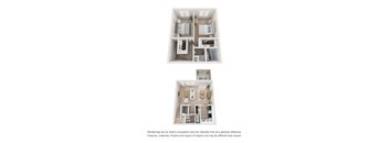 a stylized floor plan of a 1 bedroom apartment
