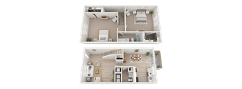 a floor plan of two different layouts of a house