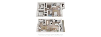 bedroom floor plan an in 3d