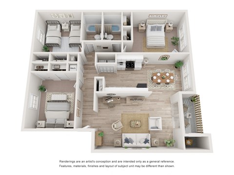 bedroom floor plan an in 3d