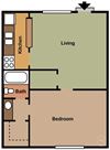 1 Bedroom , 1 Bathroom