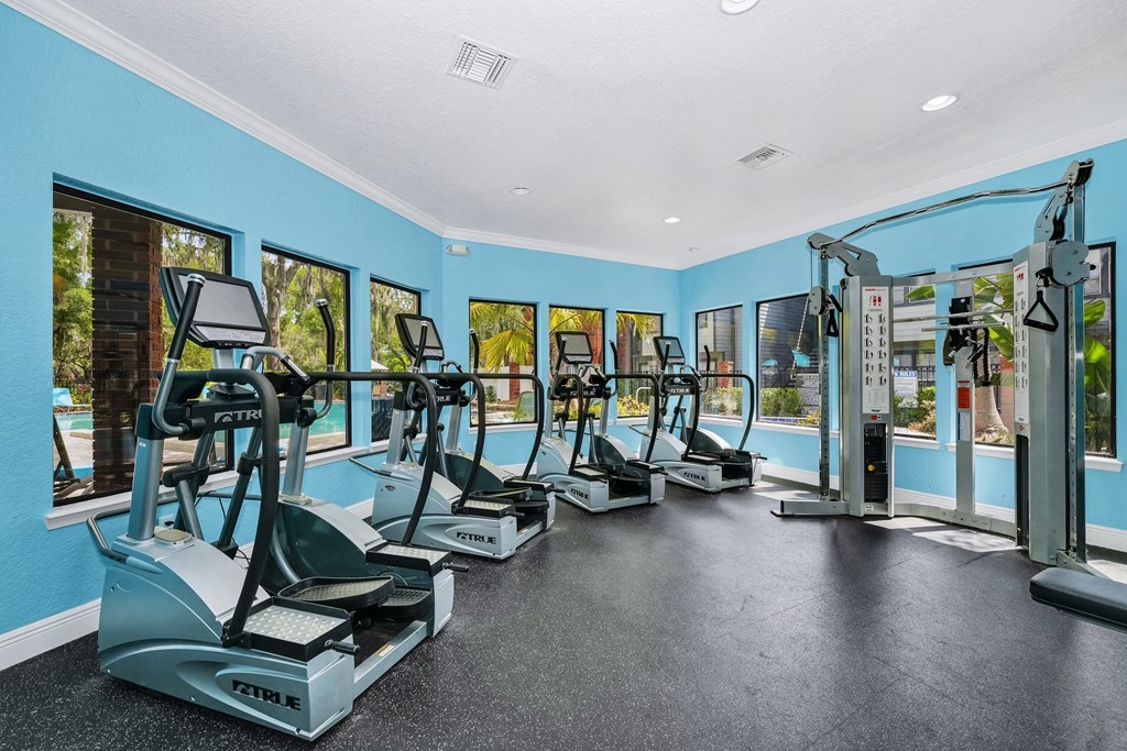 Fitness Center with Weights and Cardio Equipment