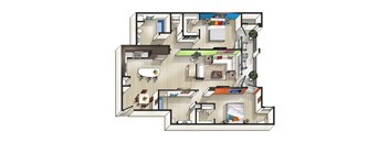 A detailed floor plan of a house with labeled rooms.