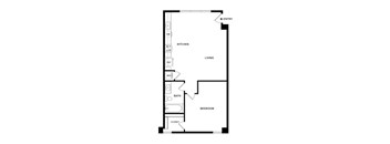 A black and white image of a floor plan for a home.