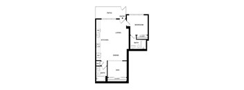 A black and white image of a floor plan for a house.