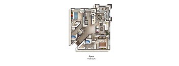 Apex is a 1126 square foot apartment.